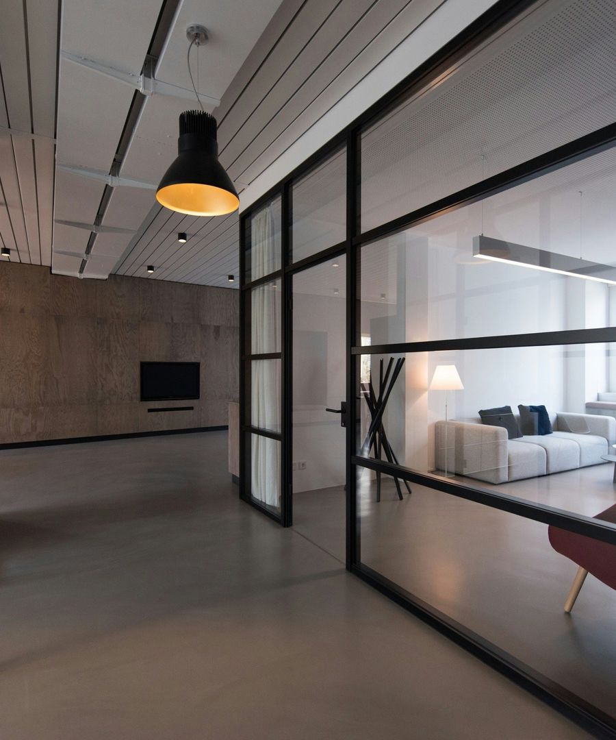 Internal glass partition installation by DEMO Hardware